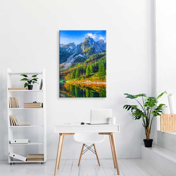 Dağ Orman Göl Yansıması Kanvas Tablo 13847