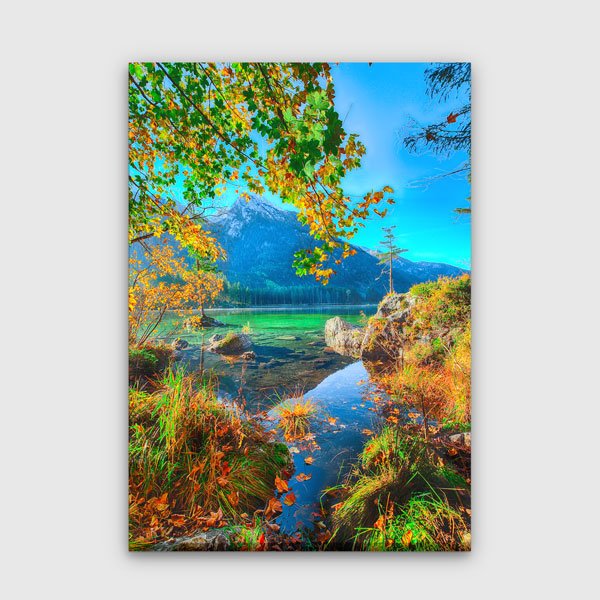 Göl Kenarı Doğa ve Dağ Manzarası Kanvas Tablo 13849