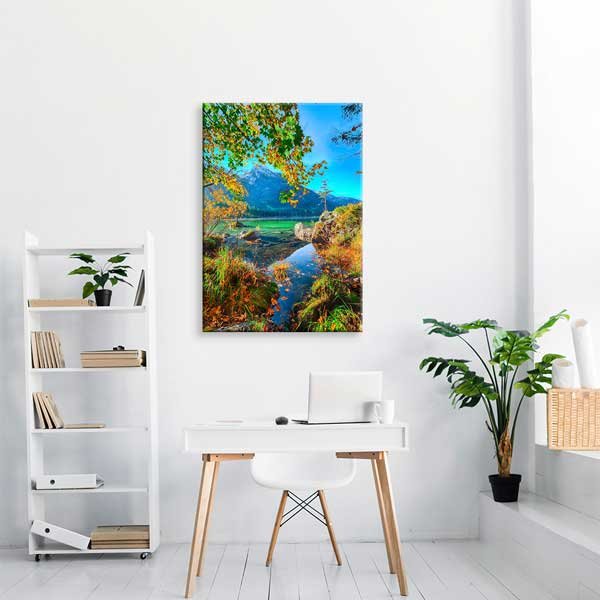 Göl Kenarı Doğa ve Dağ Manzarası Kanvas Tablo 13849