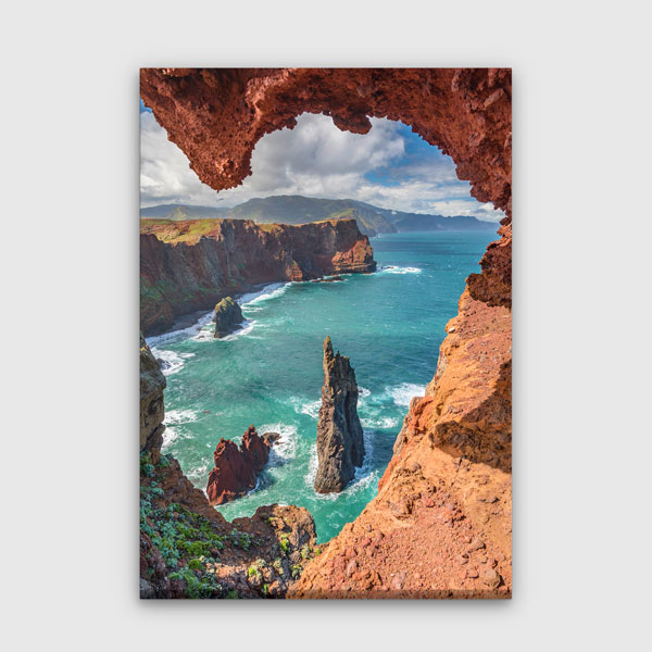 Kayalık Sahil ve Okyanus Manzarası Kanvas Tablo 13854