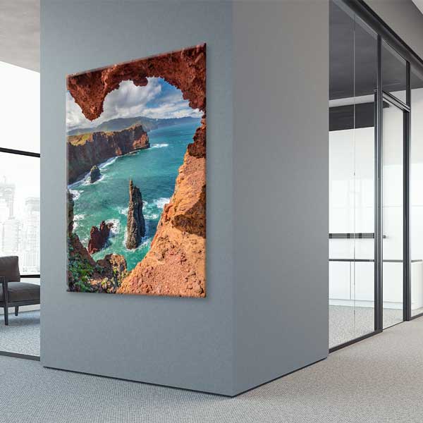 Kayalık Sahil ve Okyanus Manzarası Kanvas Tablo 13854