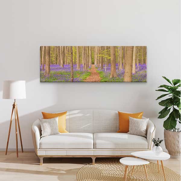 canvas-wall-art-13898-01 Mor Çiçekli Orman Patikası Kanvas Tablo 13898