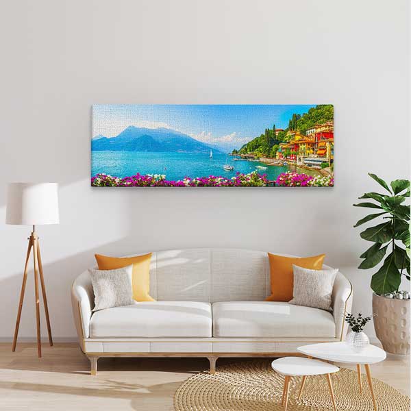 Göl Manzarası ve Sahil Evleri Kanvas Tablo 13900