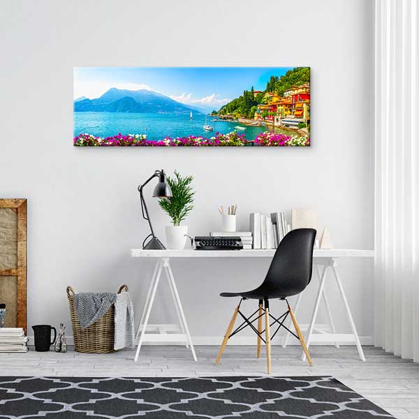 Göl Manzarası ve Sahil Evleri Kanvas Tablo 13900