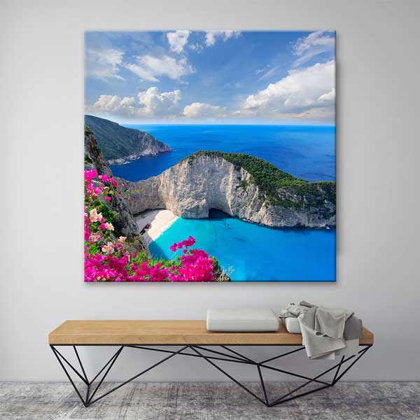 canvas-wall-art-13929-01 Akdeniz Turkuaz Koy Manzarası Kanvas Tablo – 13929