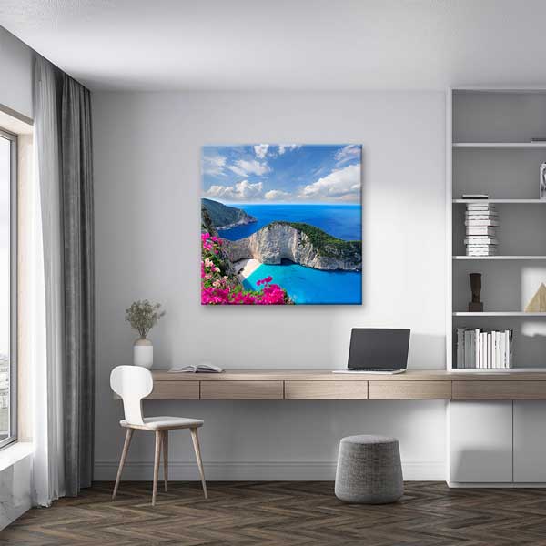 canvas-wall-art-13929-02 Akdeniz Turkuaz Koy Manzarası Kanvas Tablo – 13929