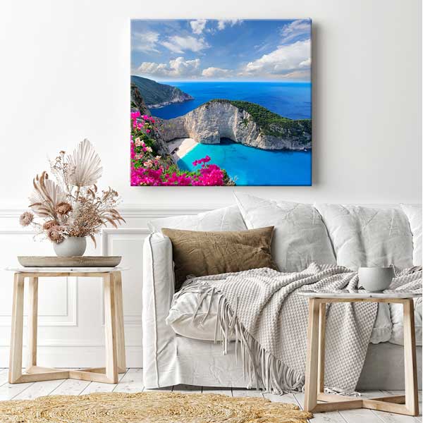 canvas-wall-art-13929-04 Akdeniz Turkuaz Koy Manzarası Kanvas Tablo – 13929