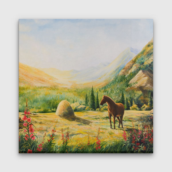 Renkli Tarım Arazileri Havadan Görünüm Manzarası Kanvas Tablo 7450