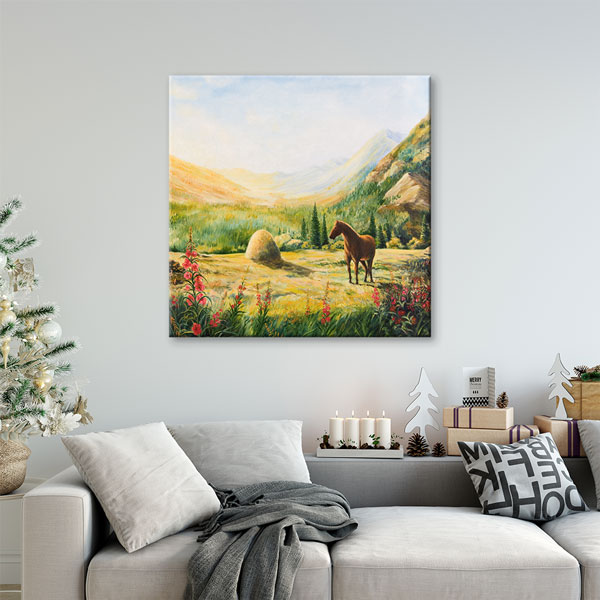 Renkli Tarım Arazileri Havadan Görünüm Manzarası Kanvas Tablo 7450