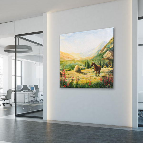 Renkli Tarım Arazileri Havadan Görünüm Manzarası Kanvas Tablo 7450