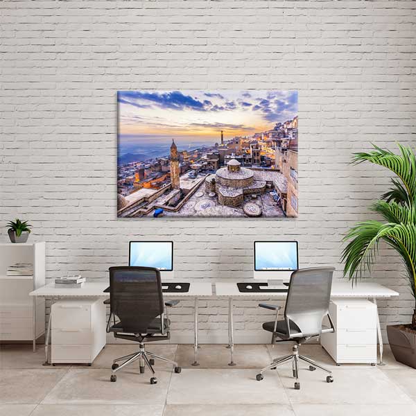 Tarihi Anadolu Şehir Silueti Gün Batımı Kanvas Tablo 11986