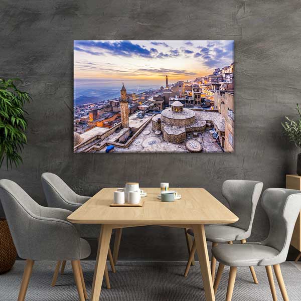 Tarihi Anadolu Şehir Silueti Gün Batımı Kanvas Tablo 11986