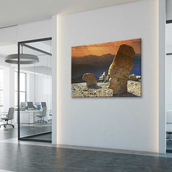 canvas-wall-decor-11988-03 Nemrut Dağı Gün Batımı Heykel Başları Kanvas Tablo 11988