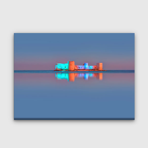 Deniz Üzerinde Yansımalı Yapı Kanvas Tablo 12009