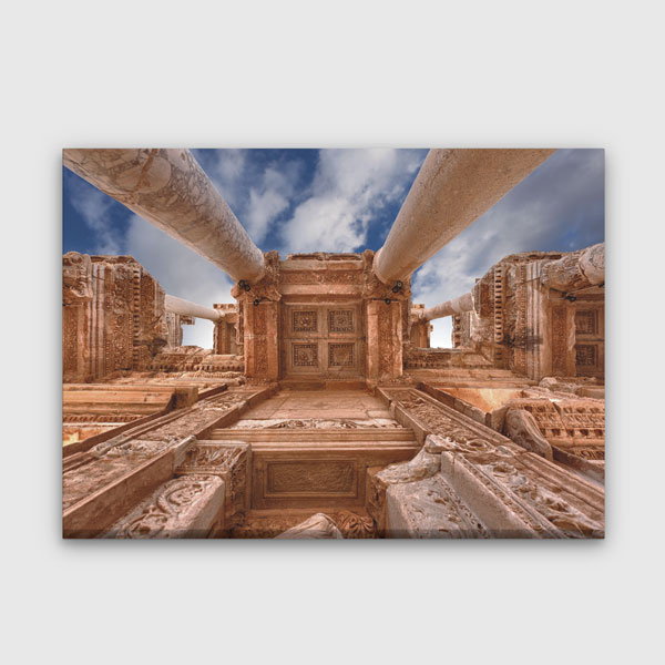 Alttan Bakış Antik Sütunlu Mimari Kanvas Tablo 12039