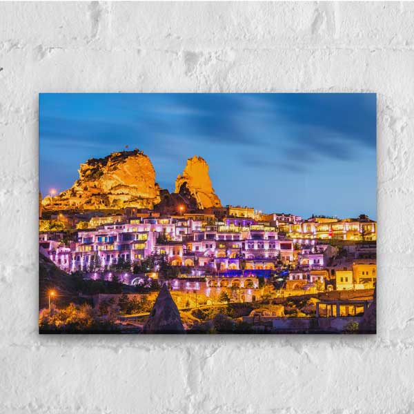 Kapadokya Işıklarla Aydınlanan Anadolu Manzarası Kanvas Tablo 12094