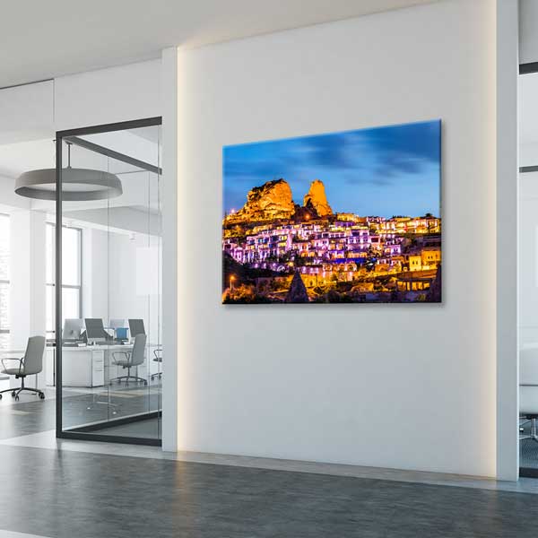canvas-wall-decor-12094-04 Kapadokya Işıklarla Aydınlanan Anadolu Manzarası Kanvas Tablo 12094