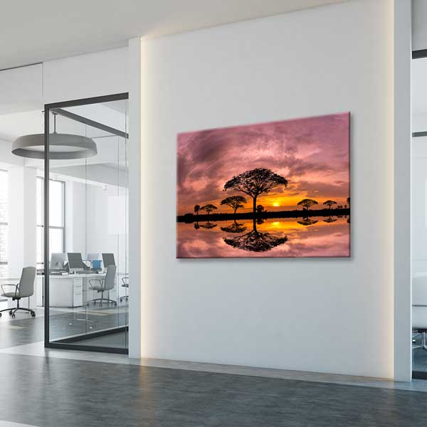 Afrika Gün Batımı Yansıma Kanvas Tablo 13308