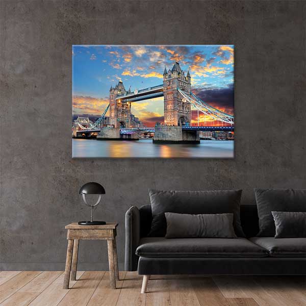 canvas-wall-decor-13373-01 Londra Tower Bridge Gün Batımı Kanvas Tablo 13373