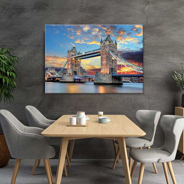 canvas-wall-decor-13373-03 Londra Tower Bridge Gün Batımı Kanvas Tablo 13373