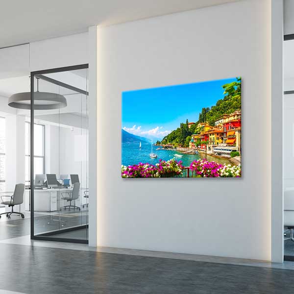 İtalya Como Gölü Sahil Manzara Kanvas Tablo 13460