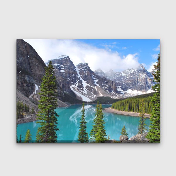 Buzul Gölü ve Dağ Manzarası Kanvas Tablo 13574