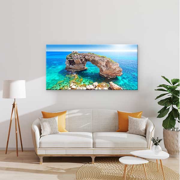 Doğal Kaya Kemeri ve Turkuaz Sahil Manzarası Kanvas Tablo – 13679