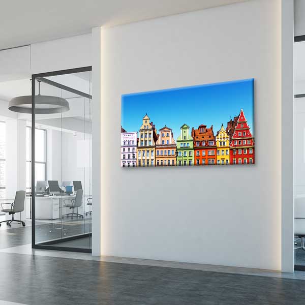 Wrocław Renkli Tarihi Evler Avrupa Şehir Manzarası Kanvas Tablo – 13700