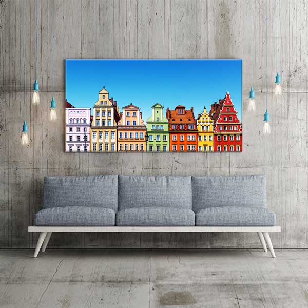 Wrocław Renkli Tarihi Evler Avrupa Şehir Manzarası Kanvas Tablo – 13700