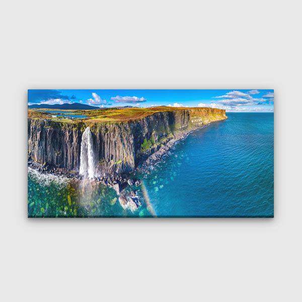 Isle of Skye Kilt Rock Mealt Şelalesi Okyanus Manzarası Kanvas Tablo – 13707