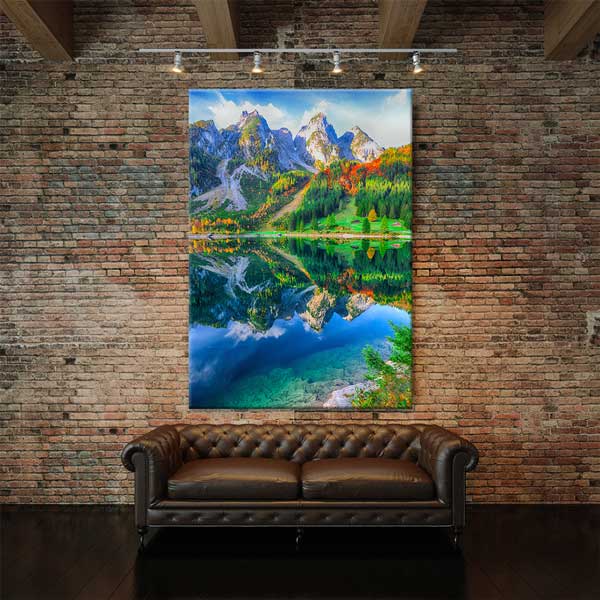 Dağ Yansıması Göl Manzarası Kanvas Tablo 13846