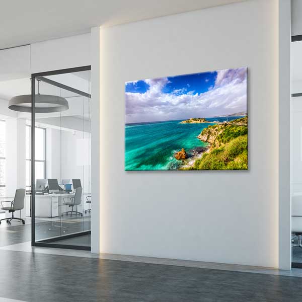 canvas-wall-decoration-12022-02 Turkuaz Deniz ve Kayalık Burun Manzarası Kanvas Tablo 12022