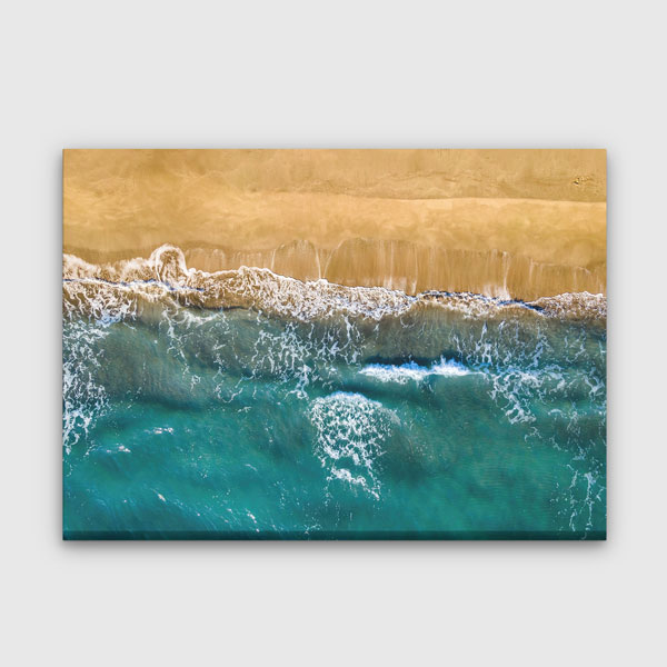 Kuş Bakışı Deniz ve Kumsal Geçişi Kanvas Tablo 12036