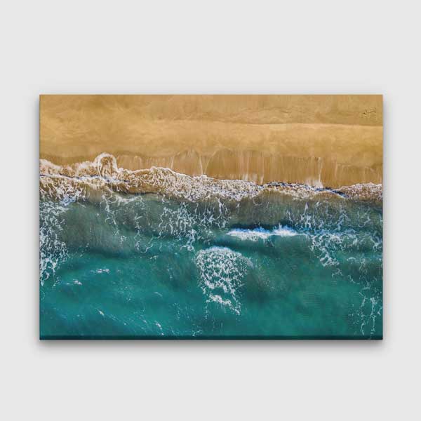 Kuş Bakışı Deniz ve Kumsal Geçişi Kanvas Tablo 12036