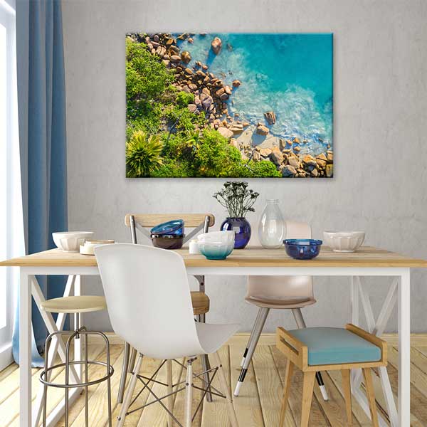 Tropik Sahil ve Turkuaz Deniz Kanvas Tablo 13302