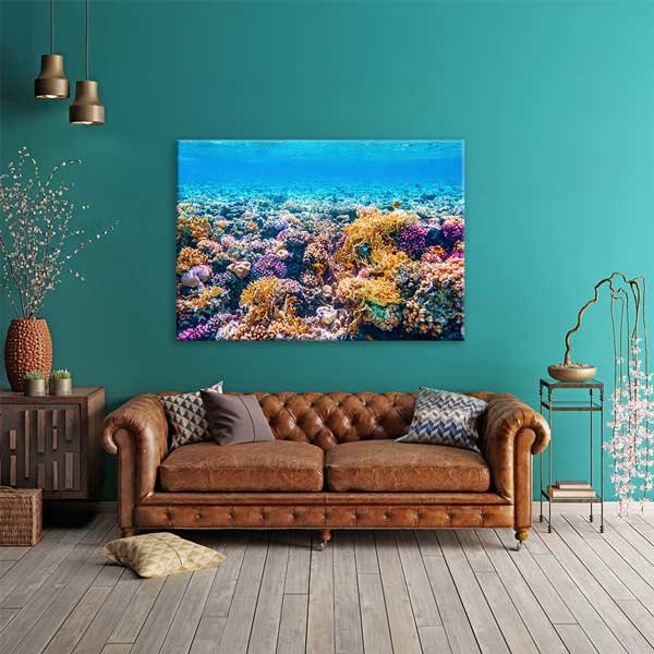 Mercan Resifi Su Altı Kanvas Tablo 13313