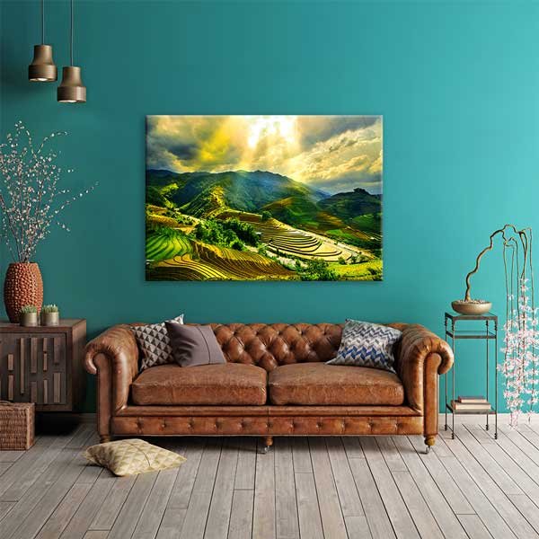 Altın Teraslı Pirinç Tarlaları Kanvas Tablo 13339