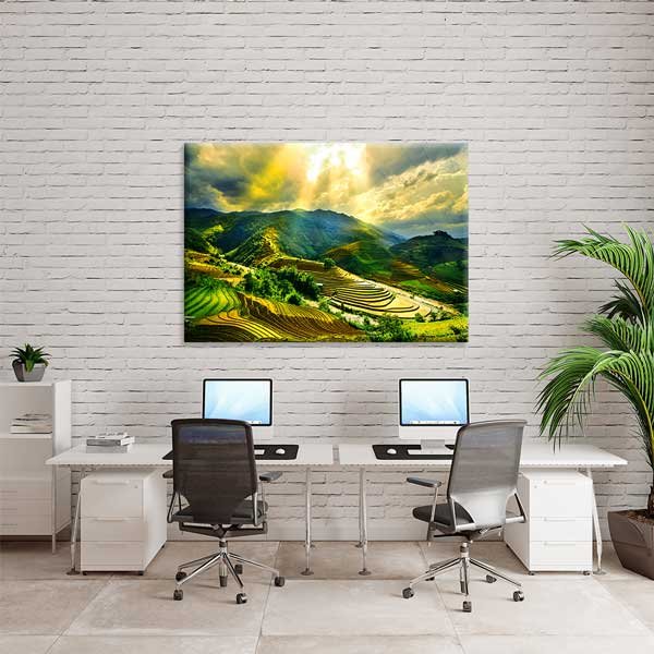 Altın Teraslı Pirinç Tarlaları Kanvas Tablo 13339
