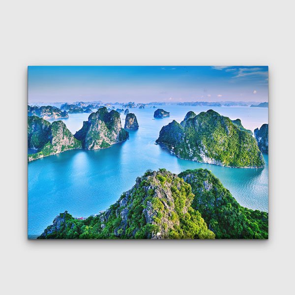 Tropikal Ada ve Turkuaz Deniz Manzarası Kanvas Tablo 13343