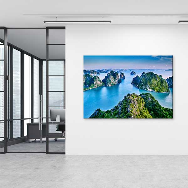 Tropikal Ada ve Turkuaz Deniz Manzarası Kanvas Tablo 13343