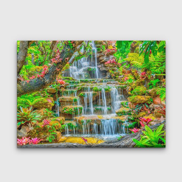Tropikal Şelale ve Doğal Bitki Örtüsü Kanvas Tablo 13353