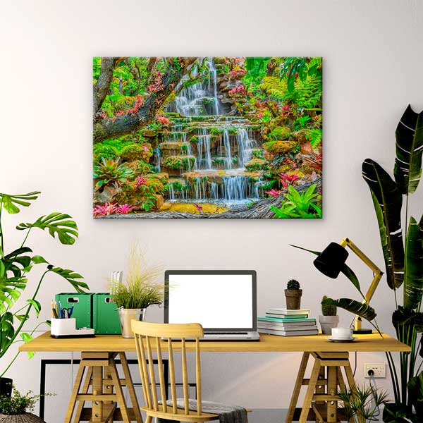 Tropikal Şelale ve Doğal Bitki Örtüsü Kanvas Tablo 13353