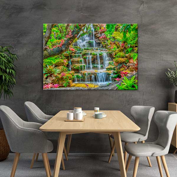 Tropikal Şelale ve Doğal Bitki Örtüsü Kanvas Tablo 13353
