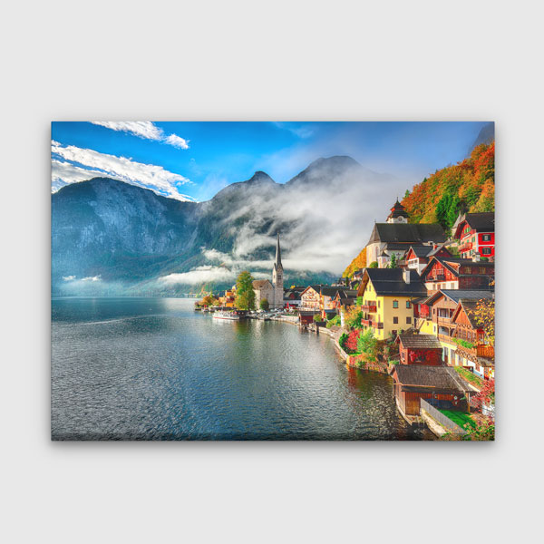 Hallstatt Gölü Manzarası Kanvas Tablo 13449