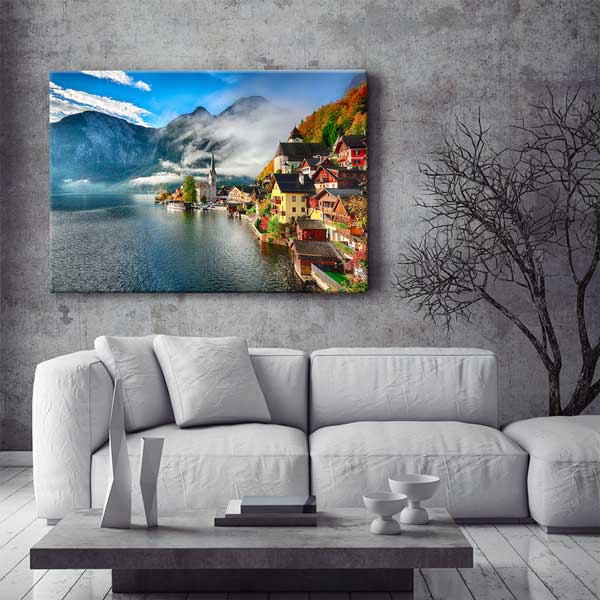 Hallstatt Gölü Manzarası Kanvas Tablo 13449