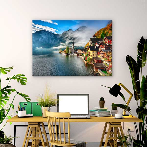 Hallstatt Gölü Manzarası Kanvas Tablo 13449