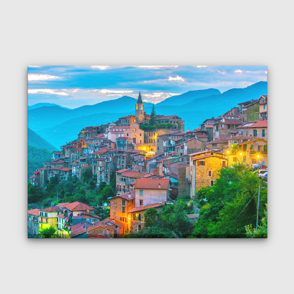 Avrupa Dağ Kasabası Manzara Kanvas Tablo 13454