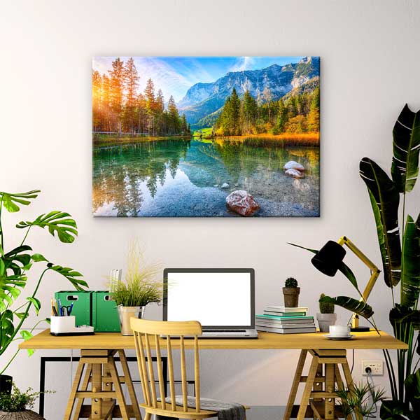 Avrupa Dağ ve Göl Manzarası Kanvas Tablo 13457