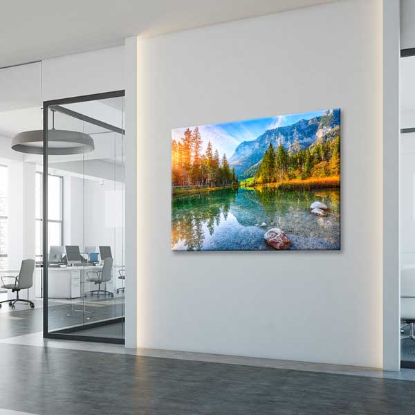 Avrupa Dağ ve Göl Manzarası Kanvas Tablo 13457