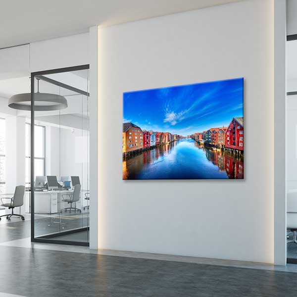 Norveç Trondheim Renkli Nehir Evleri Kanvas Tablo 13487